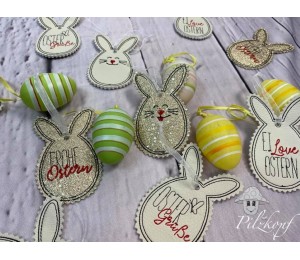 Stickdatei ITH - Anhänger Hasen Eier Ostern